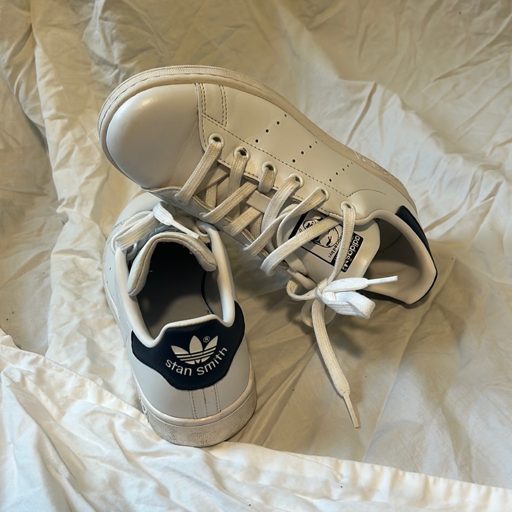 Stan smith white and blue sneakers